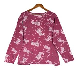Croft & Barrow Womens 2X Floral Classic Tee‎ Paisley Ditsy Plus Size 100% Cotton